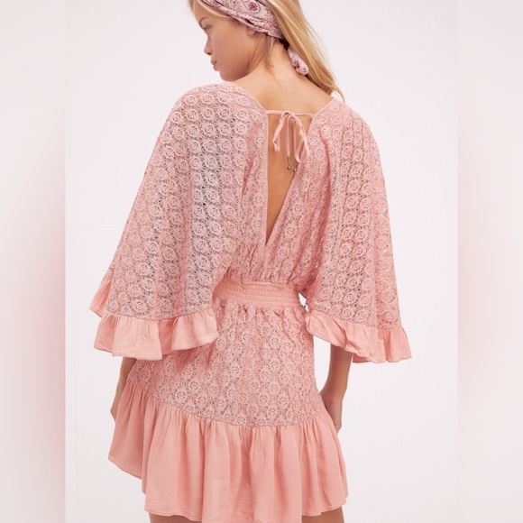GORGEOUS & COMFY NWT FREE PEOPLE KNIT ROMPER Bridal Rose Sz Small - Picture 4 of 8